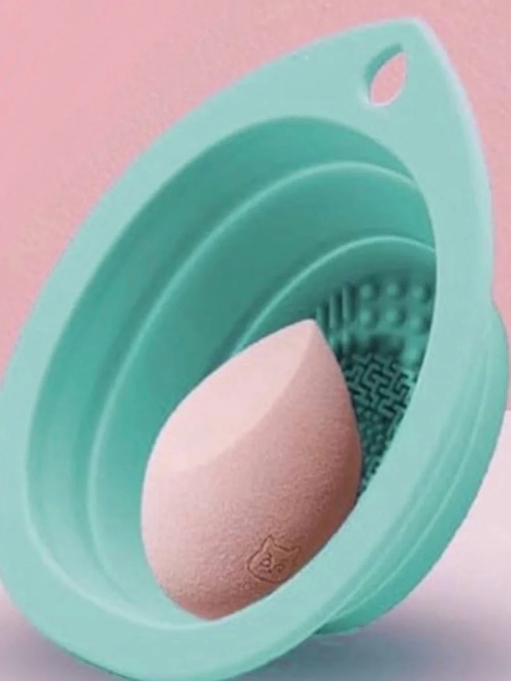 💞 New Mint Green Collapsible Makeup Brush & Sponge Cleaning Bowl